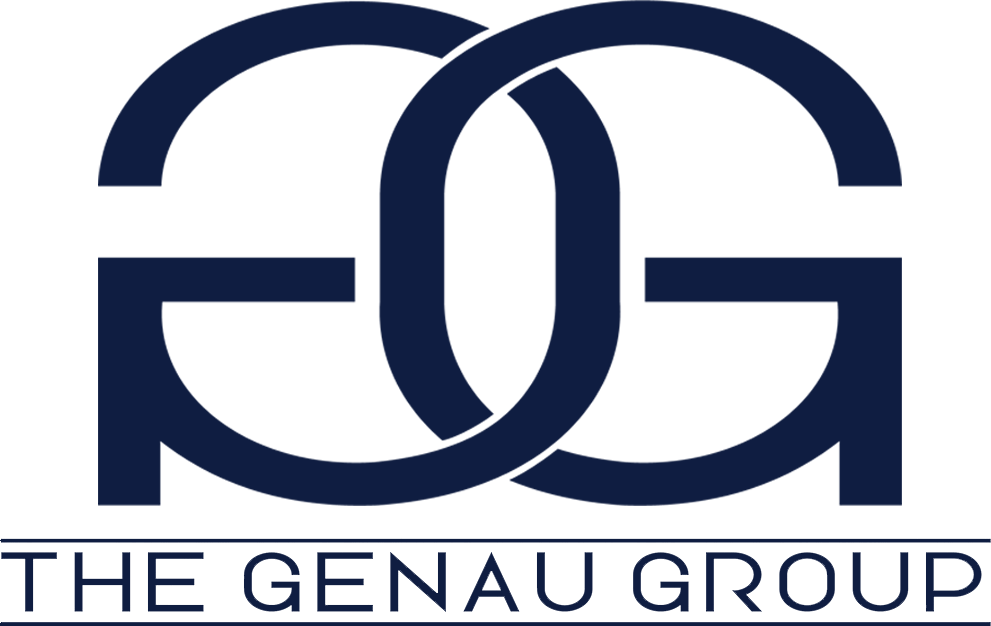 genau group logo navy blue transparent