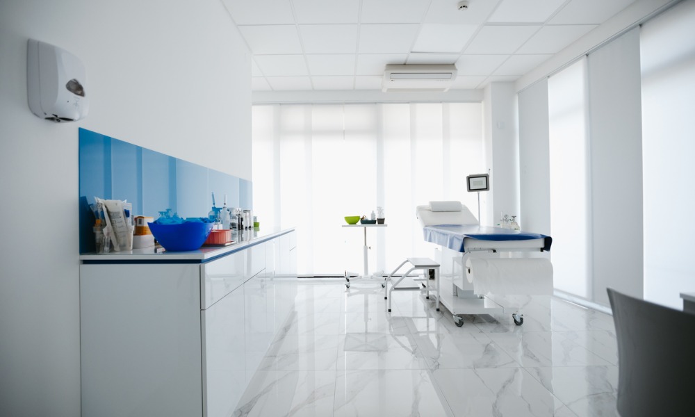 a new-looking empty medical office with examination equipment